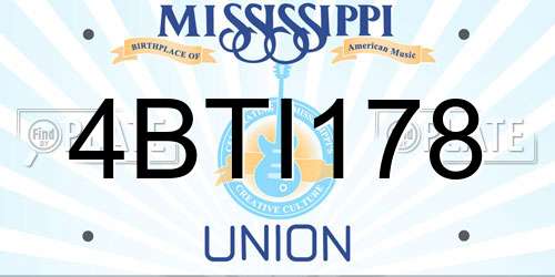 4BTI178 Mississippi License Plate