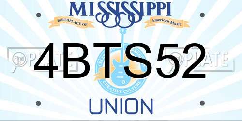 4BTS52 Mississippi License Plate
