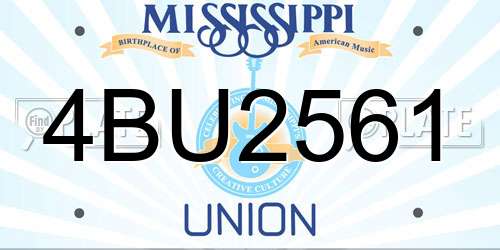4BU2561 Mississippi License Plate