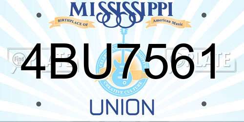4BU7561 Mississippi License Plate