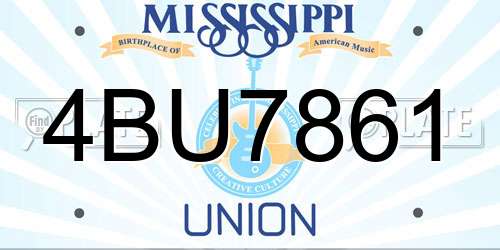 4BU7861 Mississippi License Plate