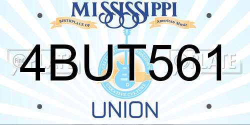 4BUT561 Mississippi License Plate