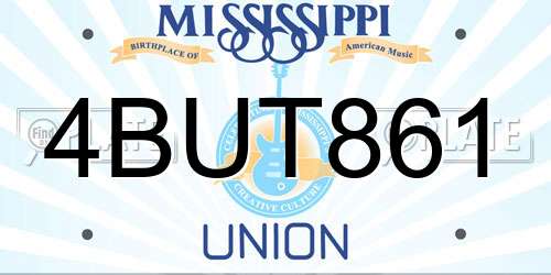 4BUT861 Mississippi License Plate