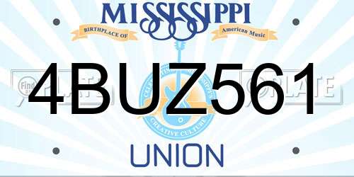 4BUZ561 Mississippi License Plate