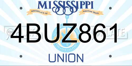 4BUZ861 Mississippi License Plate