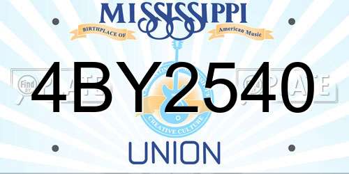 4BY2540 Mississippi License Plate