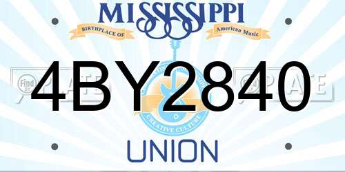 4BY2840 Mississippi License Plate