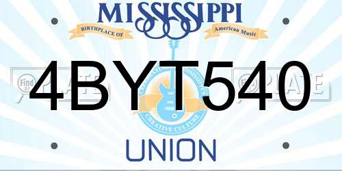 4BYT540 Mississippi License Plate