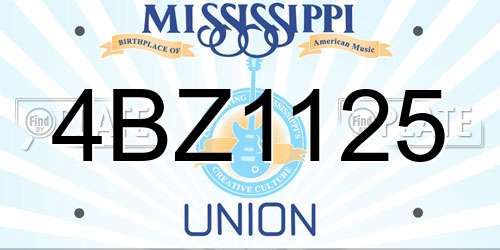 4BZ1125 Mississippi License Plate
