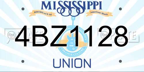 4BZ1128 Mississippi License Plate