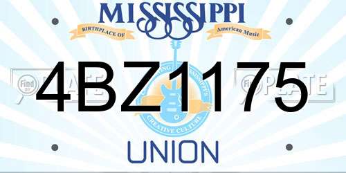 4BZ1175 Mississippi License Plate