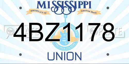 4BZ1178 Mississippi License Plate