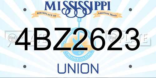 4BZ2623 Mississippi License Plate