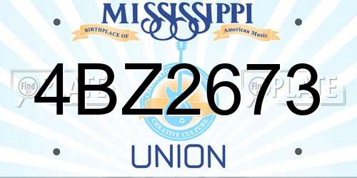 4BZ2673 Mississippi License Plate