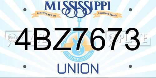 4BZ7673 Mississippi License Plate