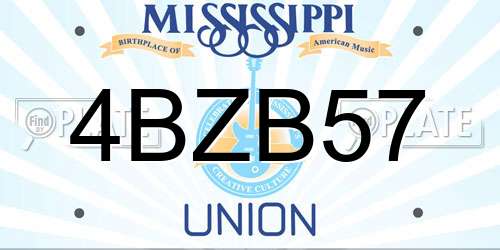 4BZB57 Mississippi License Plate