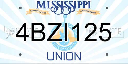 4BZI125 Mississippi License Plate