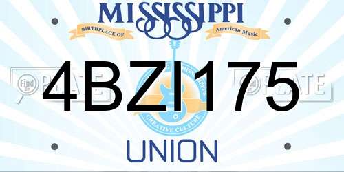 4BZI175 Mississippi License Plate