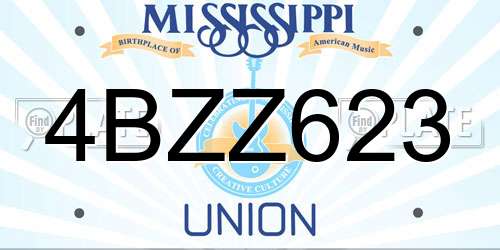 4BZZ623 Mississippi License Plate