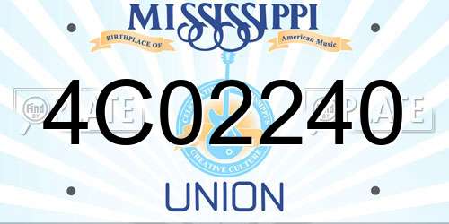 4C02240 Mississippi License Plate