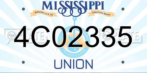 4C02335 Mississippi License Plate