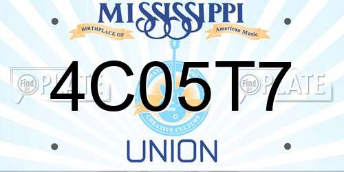 4C05T7 Mississippi License Plate