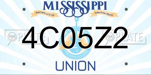 4C05Z2 Mississippi License Plate