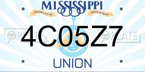 4C05Z7 Mississippi License Plate