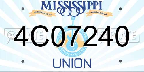 4C07240 Mississippi License Plate