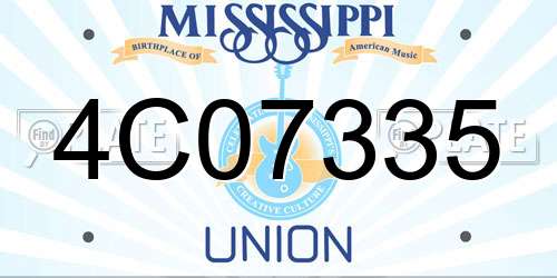 4C07335 Mississippi License Plate