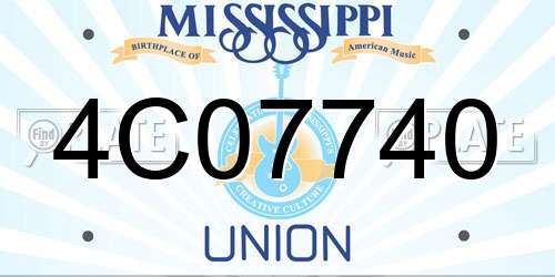 4C07740 Mississippi License Plate