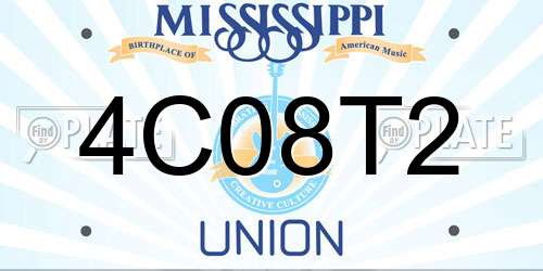4C08T2 Mississippi License Plate
