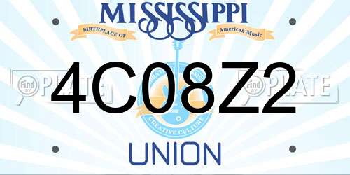 4C08Z2 Mississippi License Plate