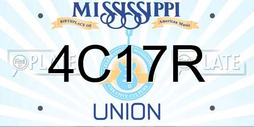 4C17R Mississippi License Plate