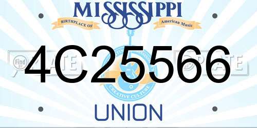 4C25566 Mississippi License Plate