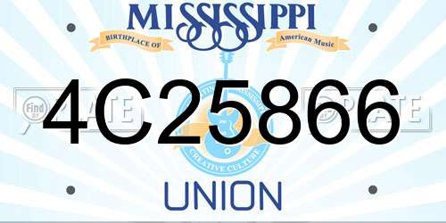 4C25866 Mississippi License Plate