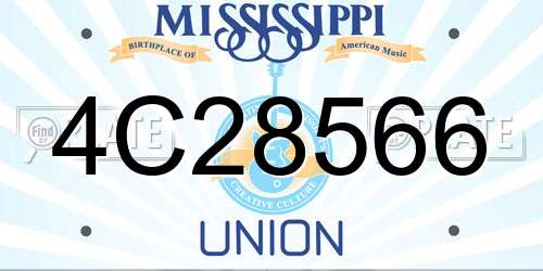 4C28566 Mississippi License Plate