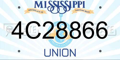 4C28866 Mississippi License Plate