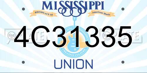 4C31335 Mississippi License Plate