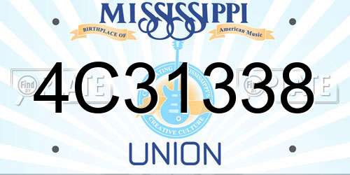 4C31338 Mississippi License Plate