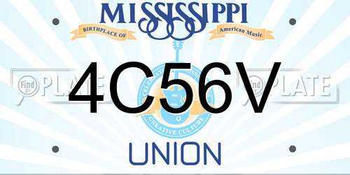 4C56V Mississippi License Plate