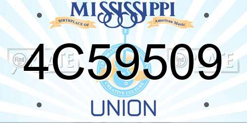 4C59509 Mississippi License Plate