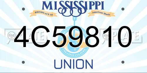 4C59810 Mississippi License Plate