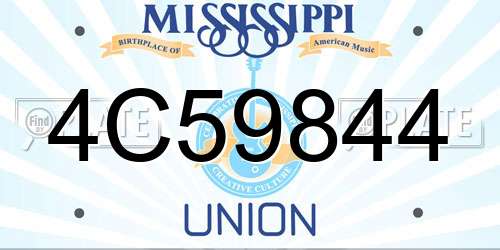 4C59844 Mississippi License Plate