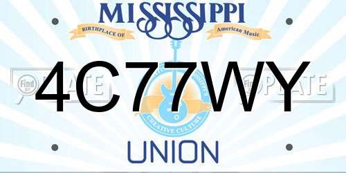 4C77WY Mississippi License Plate