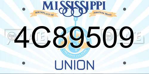 4C89509 Mississippi License Plate