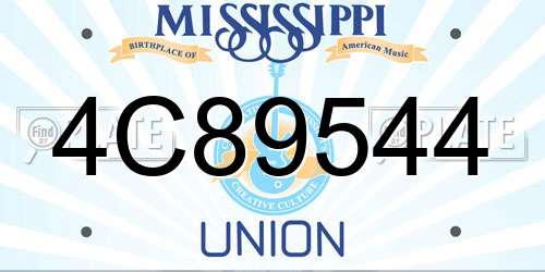 4C89544 Mississippi License Plate