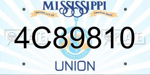 4C89810 Mississippi License Plate