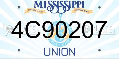 4C90207 Mississippi License Plate