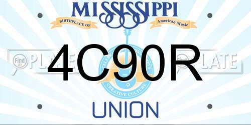 4C90R Mississippi License Plate